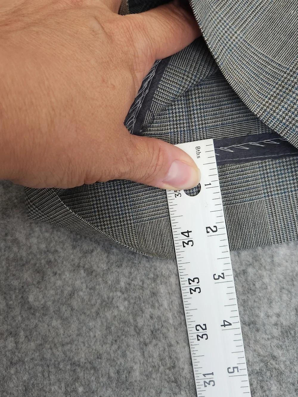 Vintage Brooks Brothers 346 Blazer Suit 44R Pants 39x28 Gray Glen Plaid Business